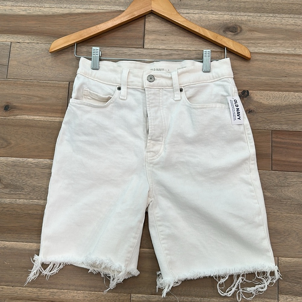 Old Navy off White Jean Shorts Distressed Raw Hem 3 for $20